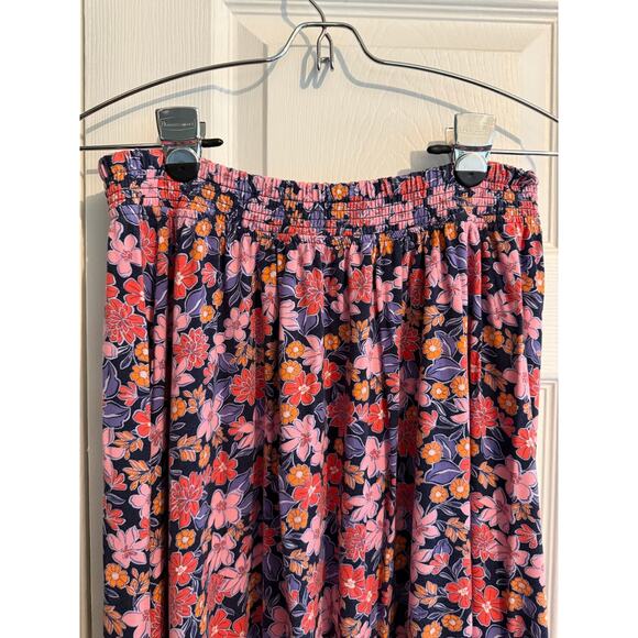Draper James Midi Floral Elastic Waist Skirt Flowy Swingy size Large - Picture 6 of 7